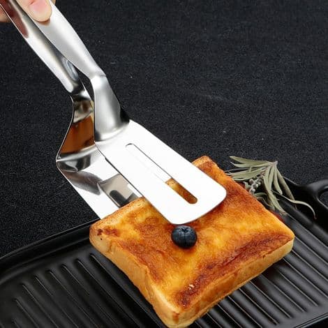 Spatel i rustfrit stål til madlavning, stegetang til grill
