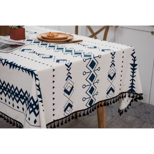 Rektangulær duk - NAYOROOM - 140x200cm - Vanntett - Flekkbestandig - Bomull og lin