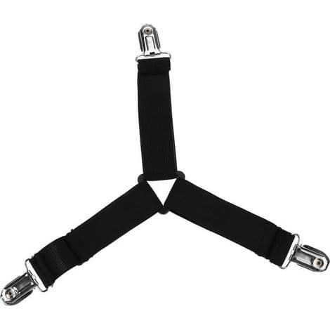 4 stk justerbare lakenfester Y-formede elastiske stropper for madrassbeskytter og sofapute