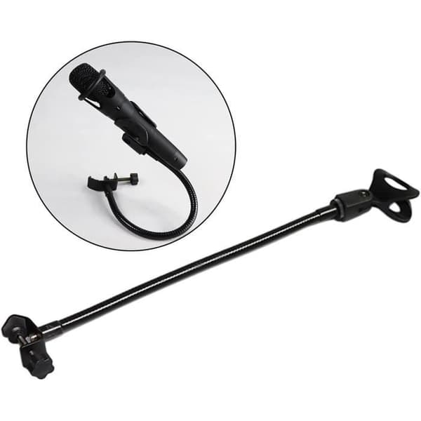 Mikrofonstativ, fleksibelt skrivebordsmikrofonstativ med solid bordklemme, 3/8\" til 5/8\" skrueadapter, 360° justerbart
