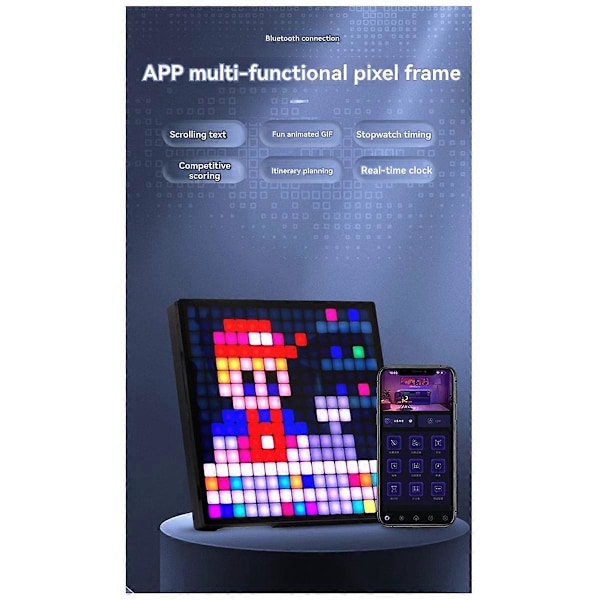 LED 32x32 Pixel Display Nattlampa Smart APP Kontroll Programmerbar Skärm DIY Text Animation Foto F