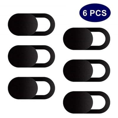 Sort 6 stk - Universal Webcam Cover til mobiltelefonkamera, magnetisk skydercover til webcam