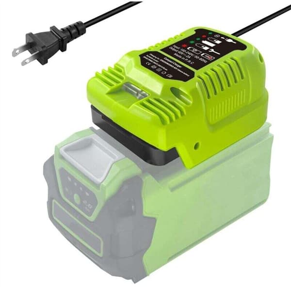 Minilader til Greenworks 40V MAX batterier 29462, 29472 og andre amerikanske stik