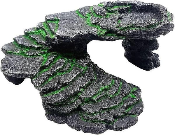 Skildpadde Solrampe Platform Reptil Shelter Habitat (Sort)