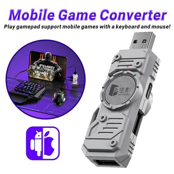 GAMWING M9 Langallinen+Bluetooth Dual Mode Mobiilipeliadapteri iOS Android Harmonyos -käyttöjärjestelmille