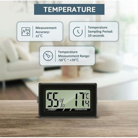 (5 STK) Mini Digital LCD Termometer Hygrometer Temperatur Fuktighetstester Bærbart Termometer Hygrometer Indikator for Kontor Kjøkken