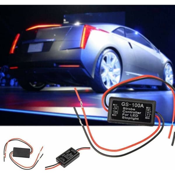 2st LED Flash Strobe Controller Bromsljus Blinkers Bromsljus Strobe Modul för Motorcyklar Bilar Lastbilar (Endast för LED)