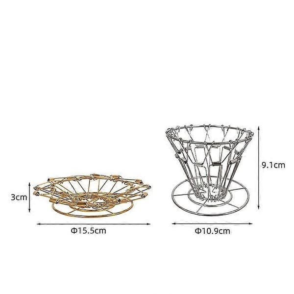 Kaffefilter Rustfritt Stål Kjegle Hell Over Kaffetrakter Stativ Holder Sammenleggbar Bærbar Kaffefilter