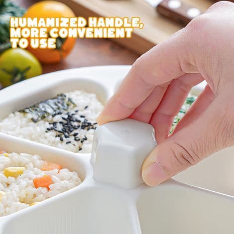 Triangulär Onigiri-form - 6 hålrum, PP-plast - För Bento och Picknick - 1-pack