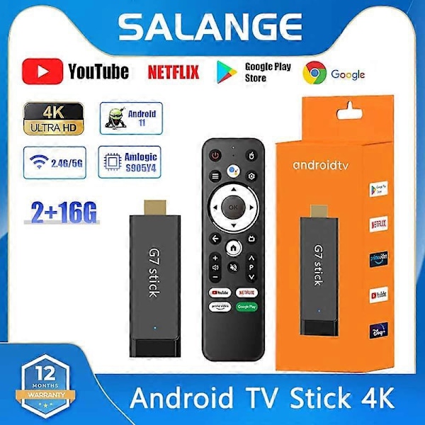 G7 Stick Android 11.0 Smart TV-stick Amlogic S905Y4 4K 2GB 16GB 2.4G/5G WiFi Bluetooth Mediaspelare TV-mottagare Set Top Box