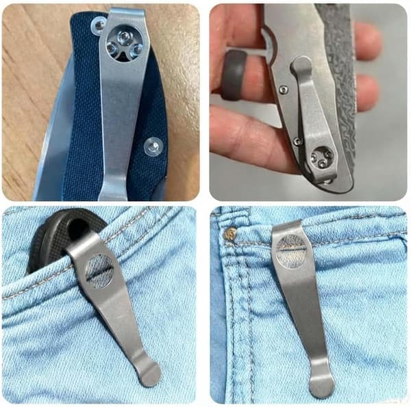 2-pakning titan dyp bæreklips kompatibel med Spyderco Para 3 og Paramilitary 2 kniver - tilpasset steinvasket finish 6 skruer