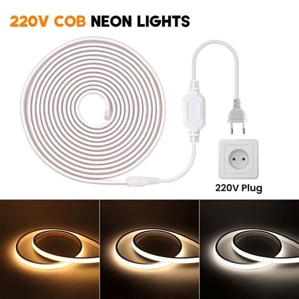 LED-stripe - HANDEIU - 220V - IP65 Vanntett - 288 lysdioder/m - Varmhvit 3M