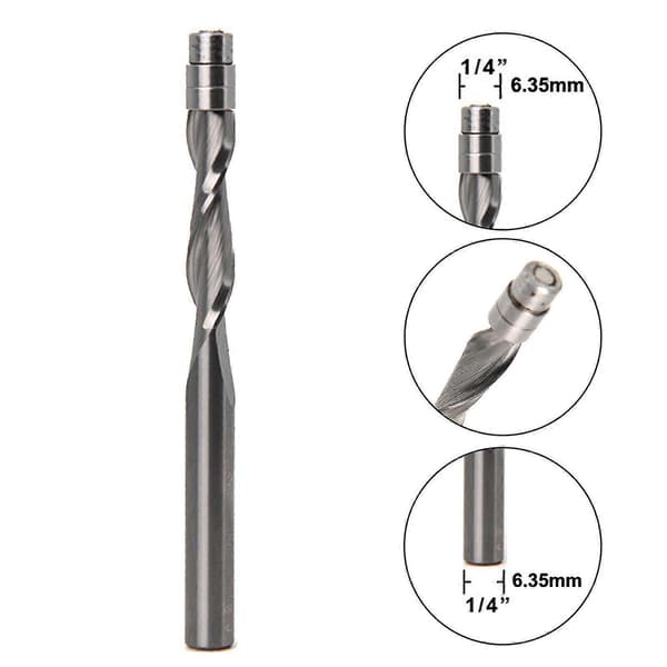 Falsfres Solid Carbide Spiral Overfres Oppskjærende Nedskjærende 1/4\" Skaft