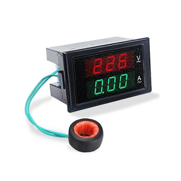 Digital Voltmeter Ammeter AC 80-300V 0-100A Spänningsmätare Strömmätare Volt Amp Display Voltmeter Amperemeter Multimeter 2 i 1 med Strömtransformator