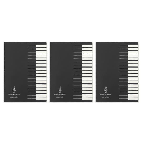 Højkvalitets 3x Fem Linjer Musiknoder Notesbog Musik Tab Staff Nodesystem Notesbog