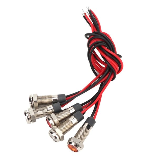 LED vanntett metallvarsellys - 5 stk, 6 mm, IP66, 1NO (AC220V)