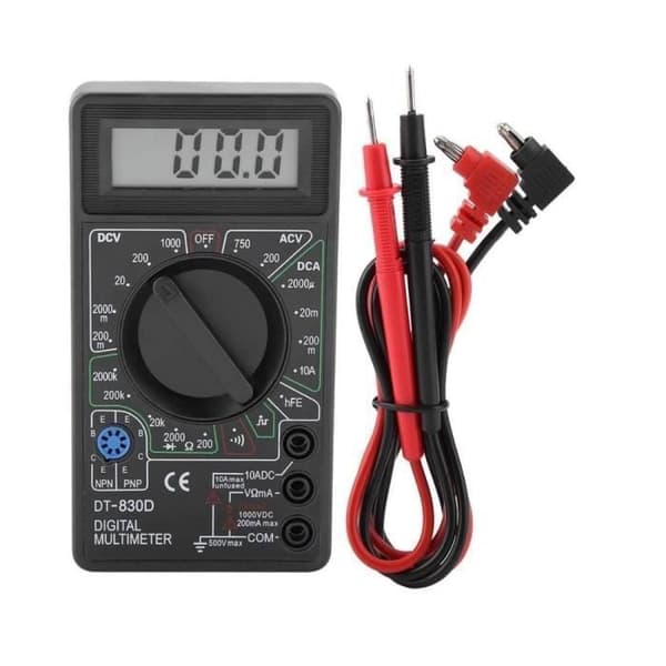 Digitalt multimeter - LCD-skærm - Måler spænding/strøm/modstand - Batteri inkluderet