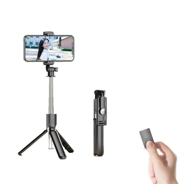 Uttrekkbart mobilholder med Bluetooth – Multifunksjonelt universelt stativ med fylllysmontering
