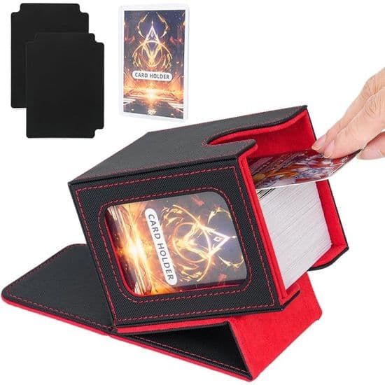 Magic: The Gathering Commander kortetui, lavet af magnetisk PU-læder, med 2 rum og 1 kortholder