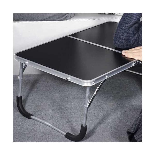 Bärbart Multifunktionellt Bärbart Picknickställ Laptopbord för Utomhuscamping Svart
