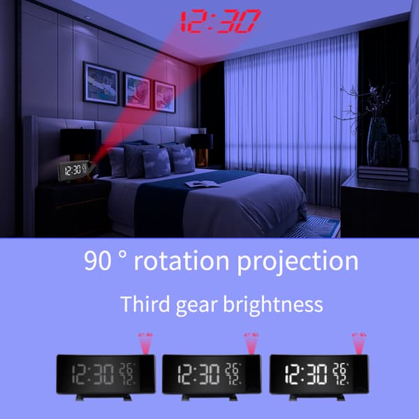 Multifunktionelt LED-projektionsvækkeur