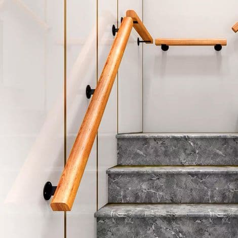 Ledstångsfästen, trappräckesstöd, väggmonteringstillbehör, trappräckesledstång för trä, väggmontering för inomhus- och utomhusbalustrad