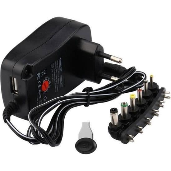 30W EU Universal AC-DC Strømadapter Plug-in Opladeradapter 6 Adaptere 3V-12V@cd252