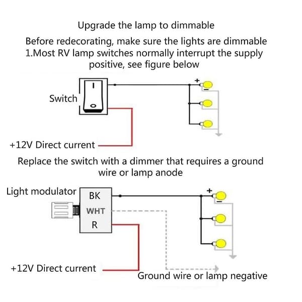 DC12V Dimmer Switch för marina släpvagnar båtar inget brus exakt dimningskontroll