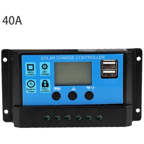 40A 12V 24V Automatisk Solcelleladeregulator, PWM-kontroller (40A)