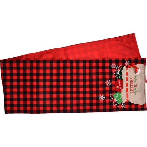 Rød og sort ternet flanneldug, elegant til juledekoration