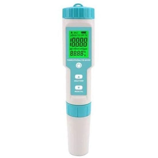 Svømmebassin salinitetstester, pH- og saltvandstester, 7-i-1 digital tester, pH- og salinitetstester