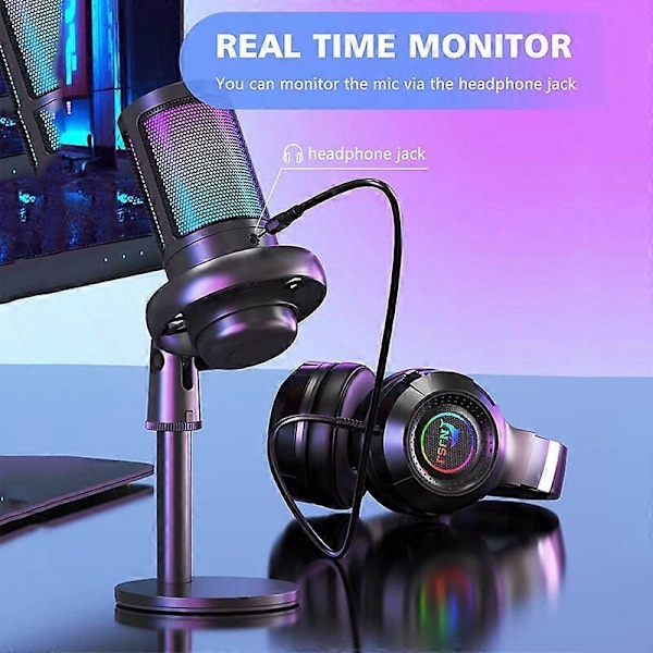 USB Mikrofon Studio Professionell Kondensatormikrofon för PC Datorinspelning Streaming Gaming Karaoke Sång A6V A8 Mic