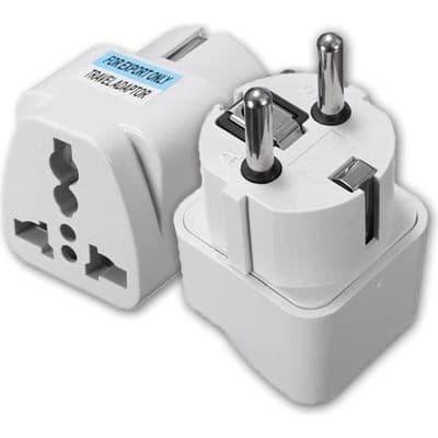 Stikadapter - CR2AB - Universal (UK/US/EU/AU → EU) - 250V 10A - 2 runde ben