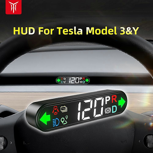 HUD Head-Up Display för Tesla Model 3 Model Y 2022 2021 Dedikerad Elektronik Digital Hastighetsmätare Biltillbehör