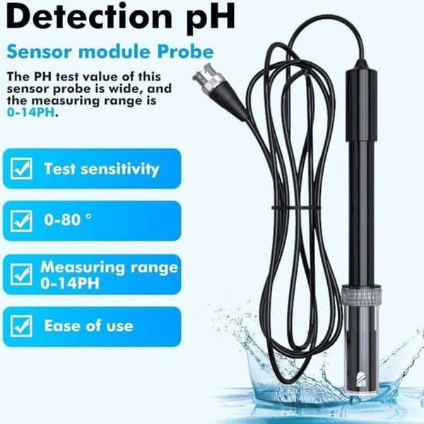 pH-sonde - PZCC - BNC - 0-14 pH - Udskiftelig elektrode - 77 cm kabel