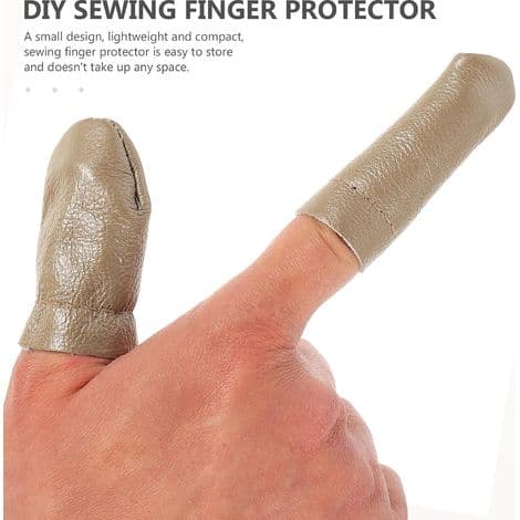 Fingerskydd, set om 4, i brunt läder, för tovning