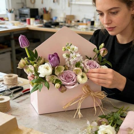 Blomsterkasser til blomsterarrangementer, foldbare papirbuketposer, 5 stk., blomsterhandler-buketkonvolutæsker til kvinder, piger, elskere, sammenkomster, fester