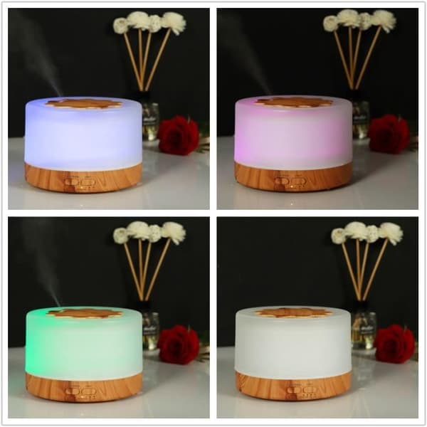 500 ml eterisk oljediffusor, ultraljudsaromdiffusor med 7 LED-färger, luftfuktare för hem, kontor och spa