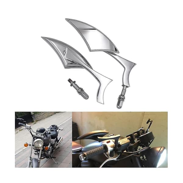Motorcykel Backspegel Sidospegel Motorcykeltillbehör För ,silver