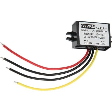 DC-DC strømkonverter, 24V DC til 12V DC strømkonvertermodul, step-down konverter, spændingsregulator (10A 120W)