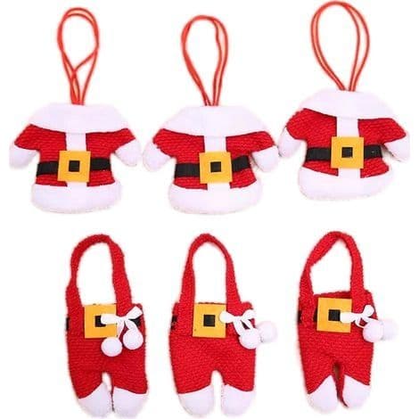 6 delar julbestickhållare, julbordsdekorationer, julklappar (tomtedräkter)