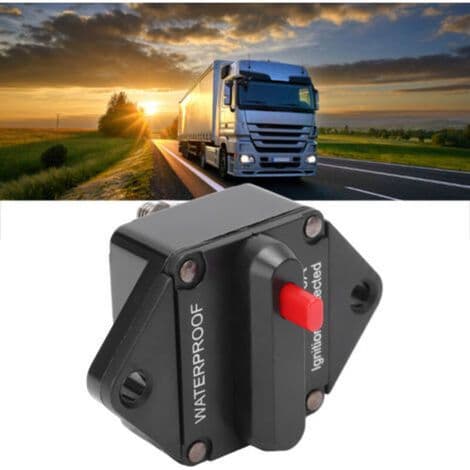 32V DC effektbryter med manuell tilbakestilling, vanntett, for bil, båt, lastebil, buss, bobil, firehjuling, 150A