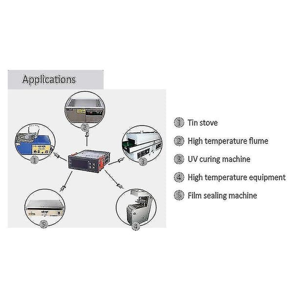 Digital temperaturkontroller -99-400 grader Pt100 M8 probe termoelementsensor innebygd termostat