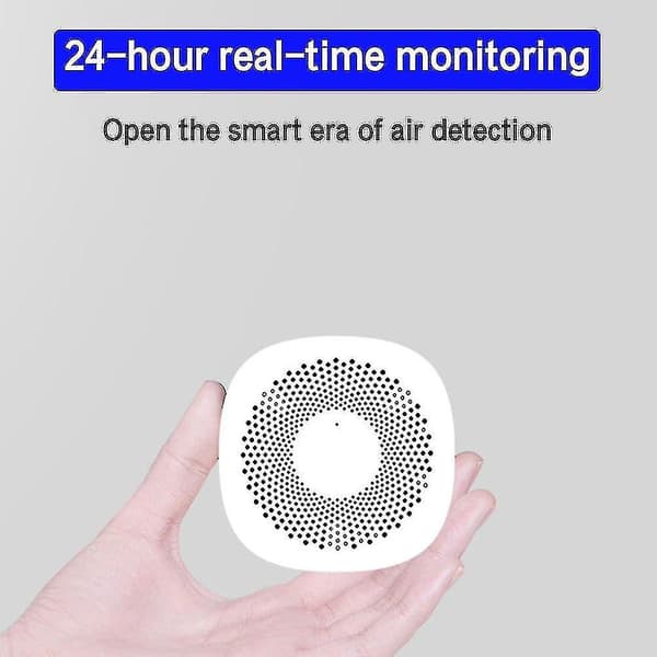 Digital CO2-måler Gassdetektor CO2-sensor Luftkvalitetsmonitor Formaldehyd Tvoc Karbondioksid Trådløs App Luftanalysator
