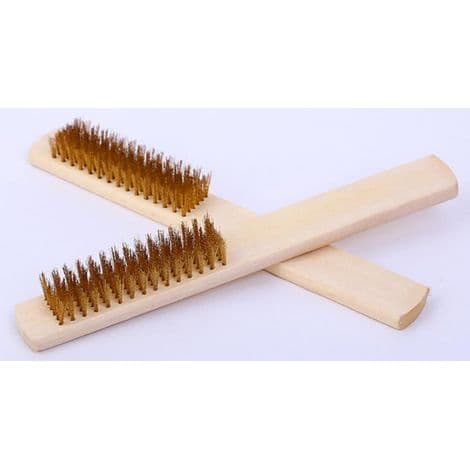Grillborste i mässingstråd, 1 styck, gul, 202,5 cm, för grill, kök