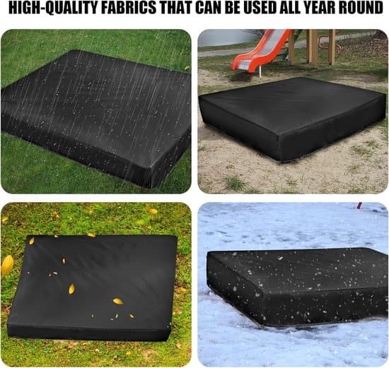 Sandkassedækken - 150x150cm, 420D Oxford, sort, med fastgørelsesremme