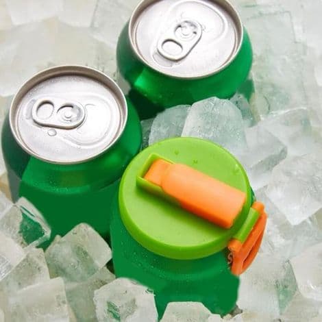 Sæt med 4 silikone dåselåg med sugerør, lækagesikre, til limonade, cola