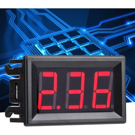 DC 0-10A digitalt display til kabler, 0,56 tommer rødt panel
