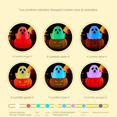 Nattlys til Halloween, nattlys i silikon spøkelse for