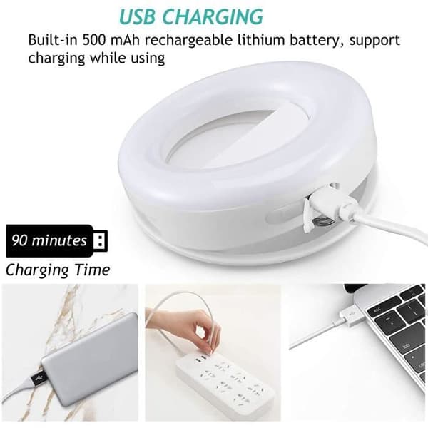 Selfie-ringlys, USB genopladeligt selfie-ringlys, 48 LED-fyldlys, Selfie-blitz til iPhone, Smartphone, Samsung og kamera
